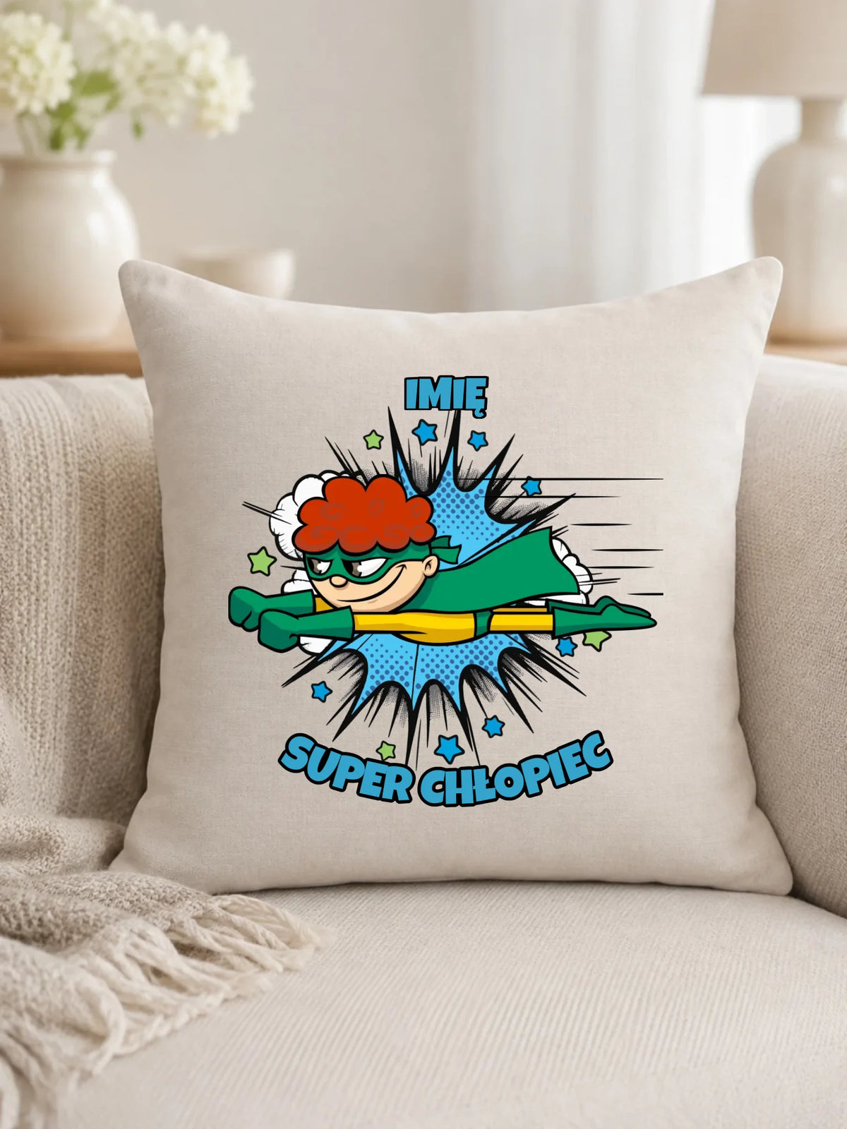 Super Chłopiec | Poduszka z imieniem dla dziecka DD18