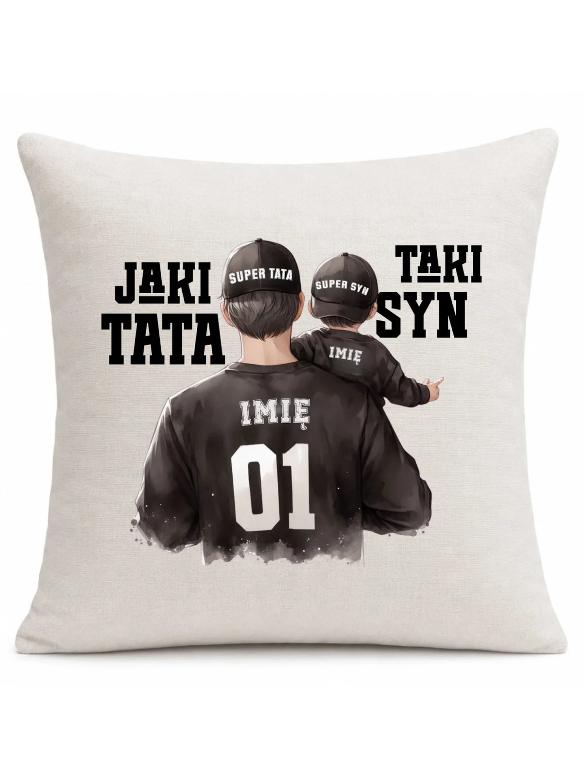 Jaki tata taki syn | Poduszka z imionami dla taty DT48