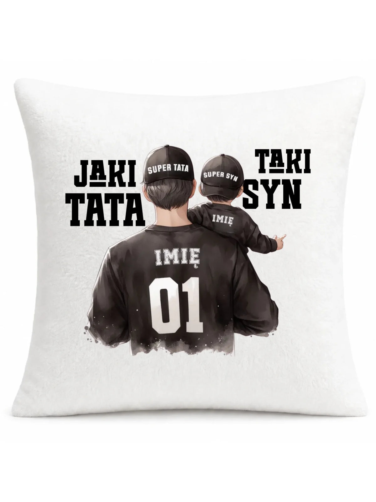 Jaki tata taki syn | Poduszka z imionami dla taty DT48