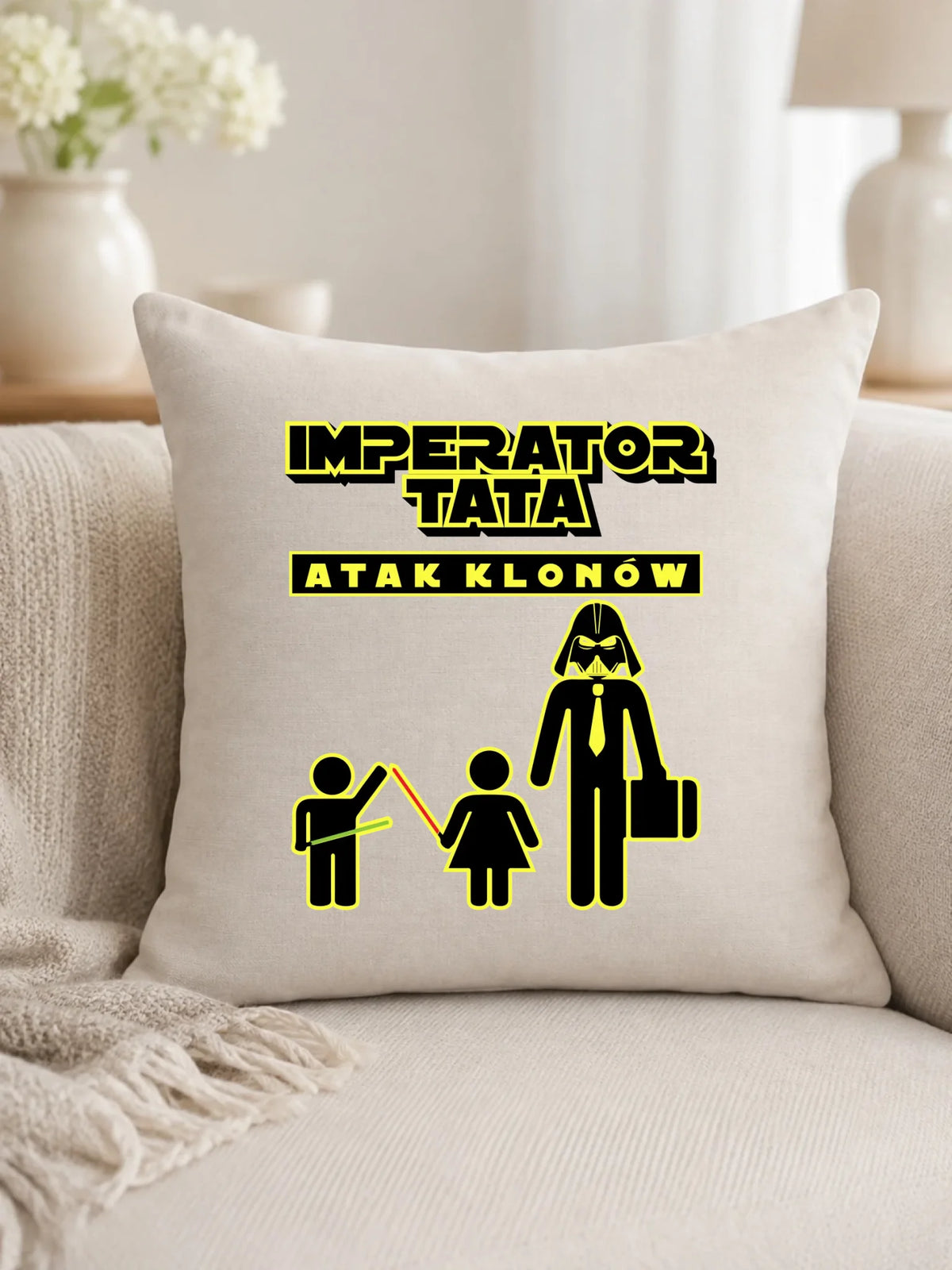 Imperator tata atak klonów | Poduszka dla taty od bliźniaków DT63