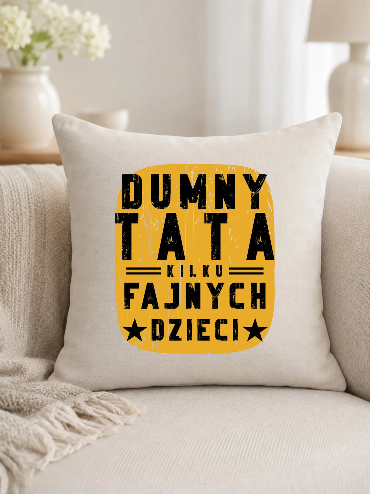 Dumny tata kilku fajnych dzieci | Poduszka dla taty DT60