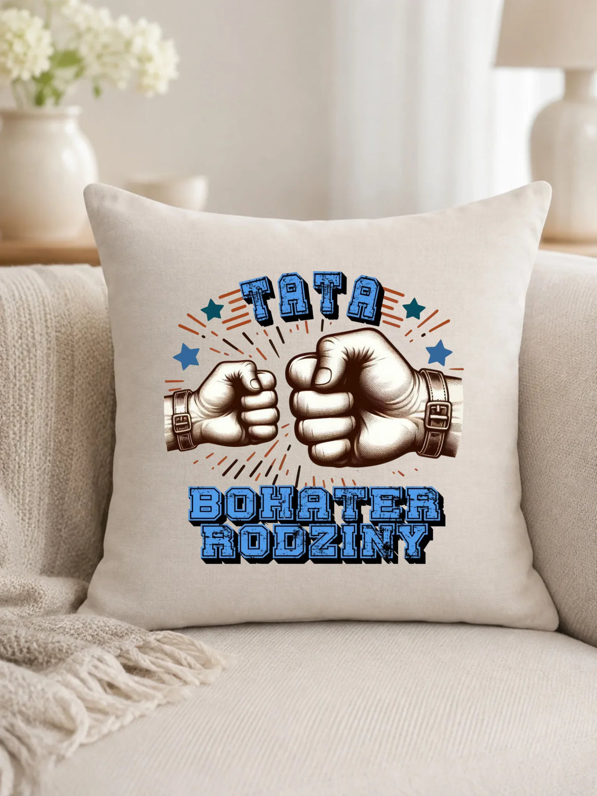 Tata bohater rodziny | Poduszka dla taty DT45