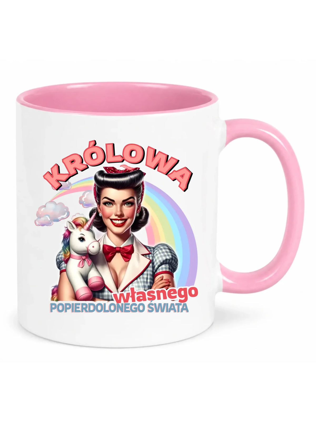 Śmieszny kubek retro – Królowa własnego popierd*onego świata - bez cenzury DZ08