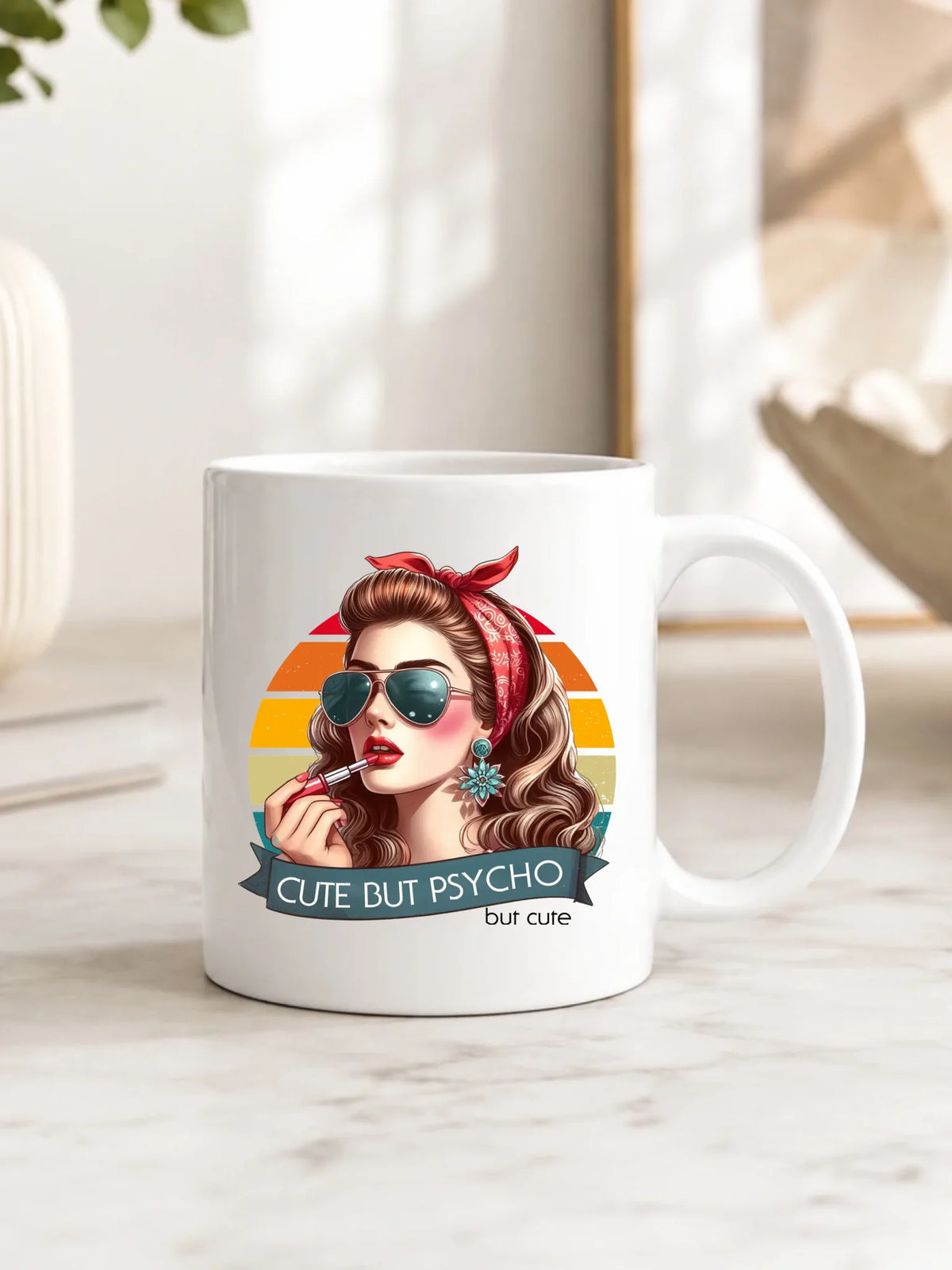 Kubek – Cute but psycho - w stylu retro DZ09