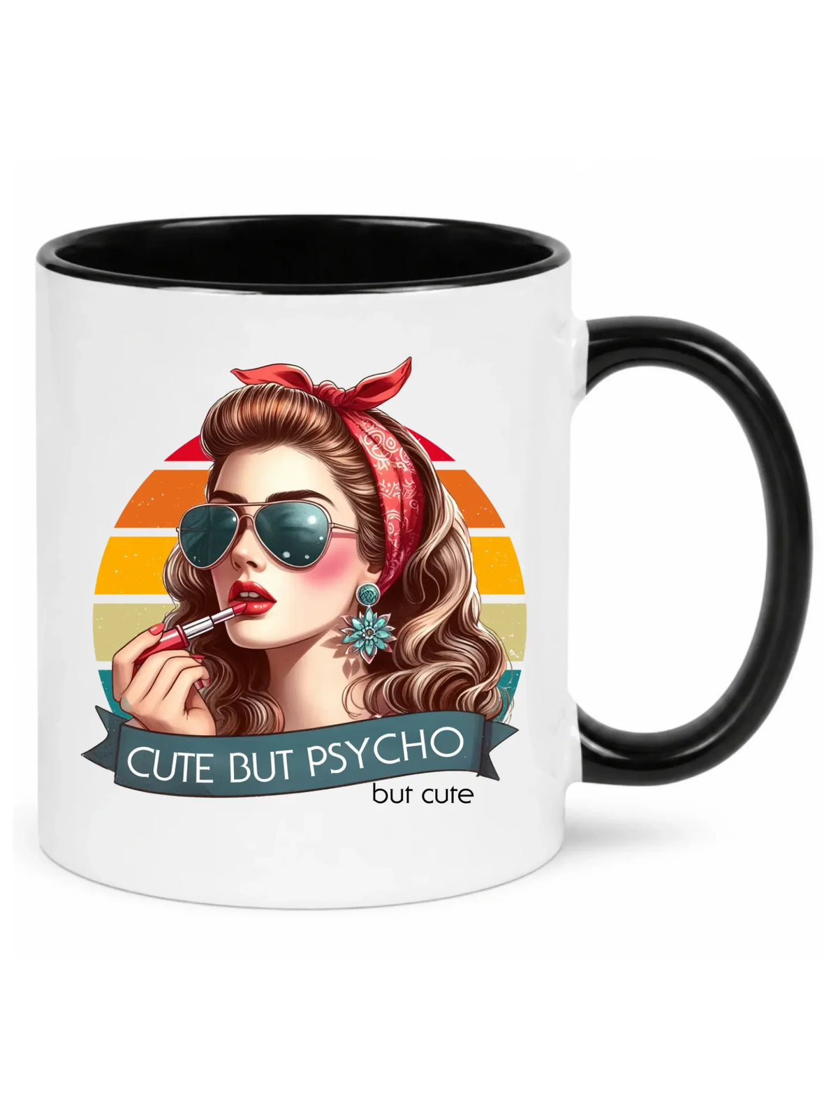Kubek – Cute but psycho - w stylu retro DZ09