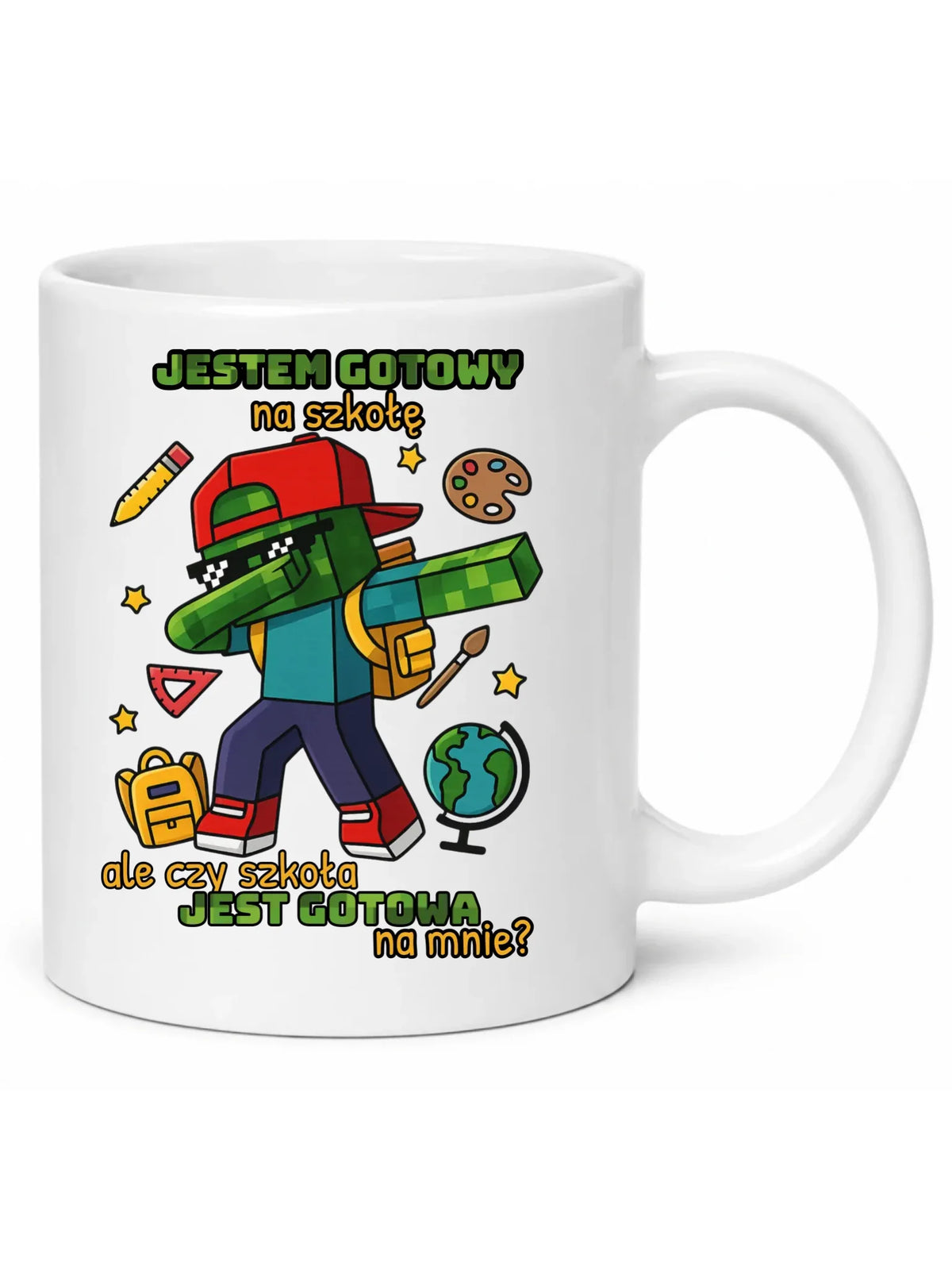Kubek inspirowany Minecraft'em Jestem gotowy na szkołę SZ05