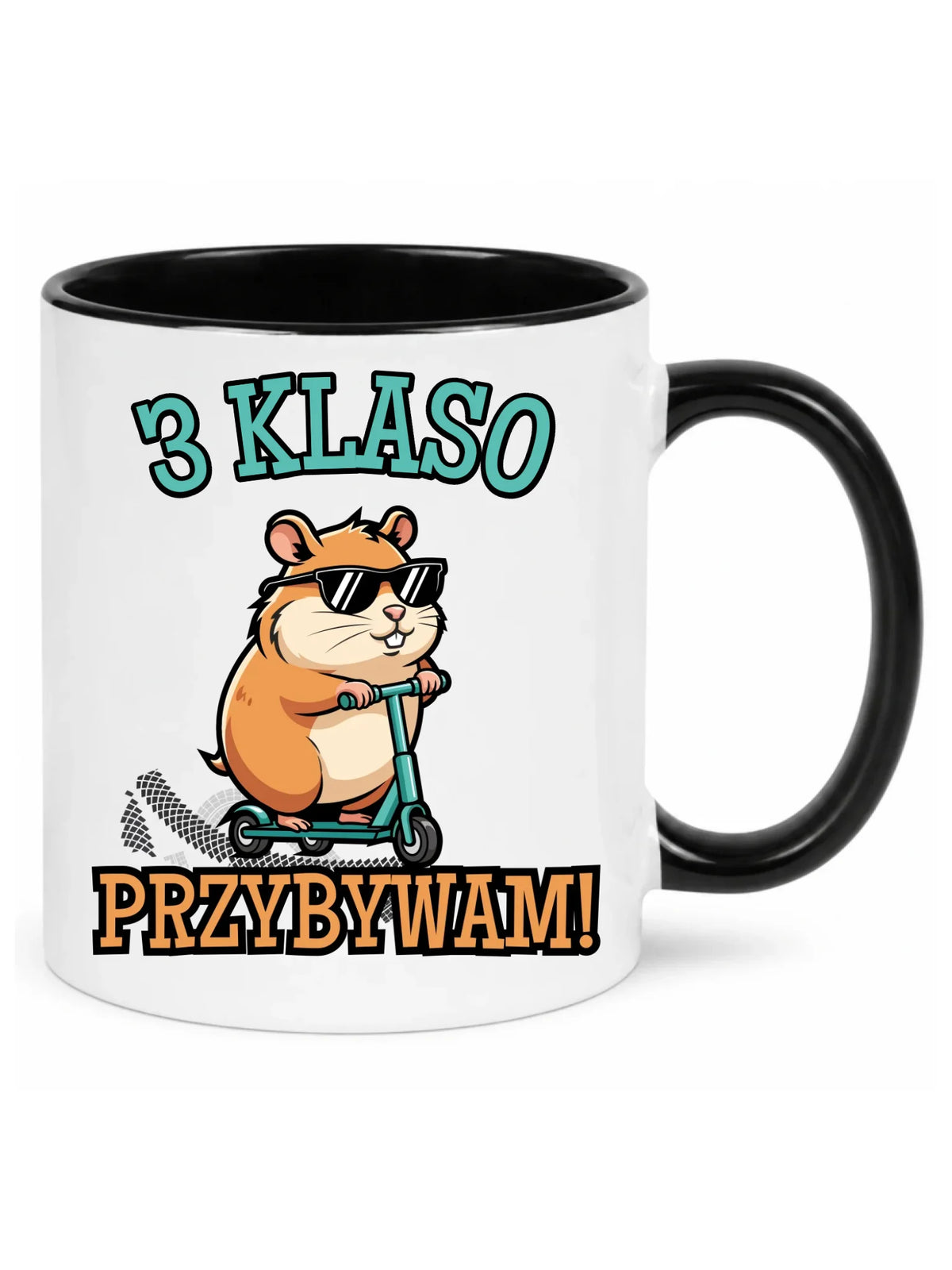 Kubek na powrót do szkoły Przybywam personalizuj klasę SZ07
