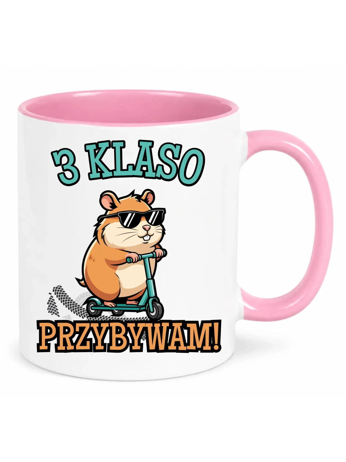 Kubek na powrót do szkoły Przybywam personalizuj klasę SZ07