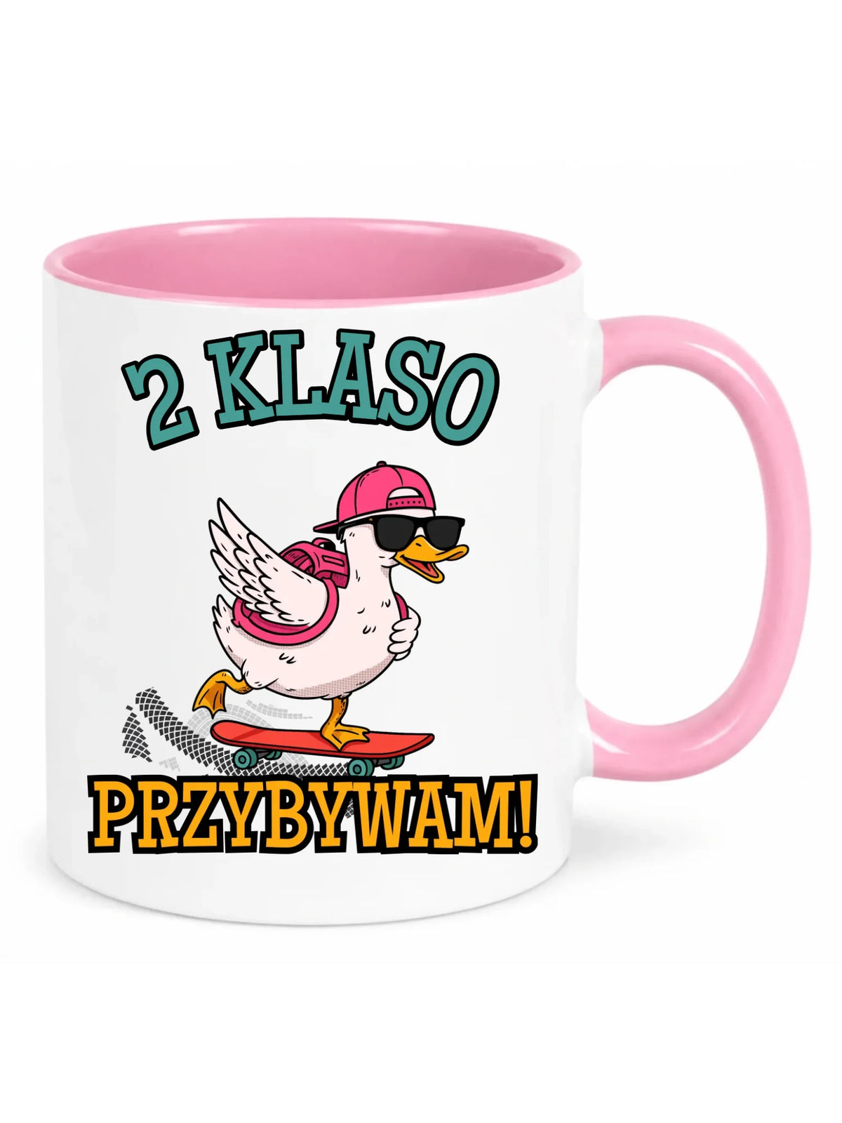Kubek na powrót do szkoły Przybywam personalizuj klasę SZ08
