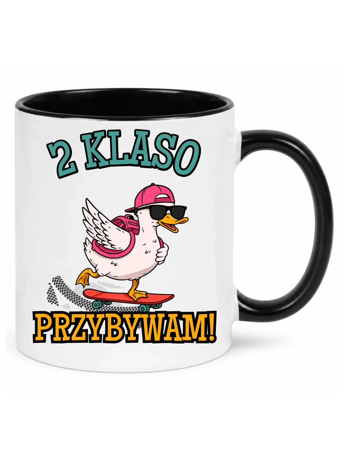 Kubek na powrót do szkoły Przybywam personalizuj klasę SZ08