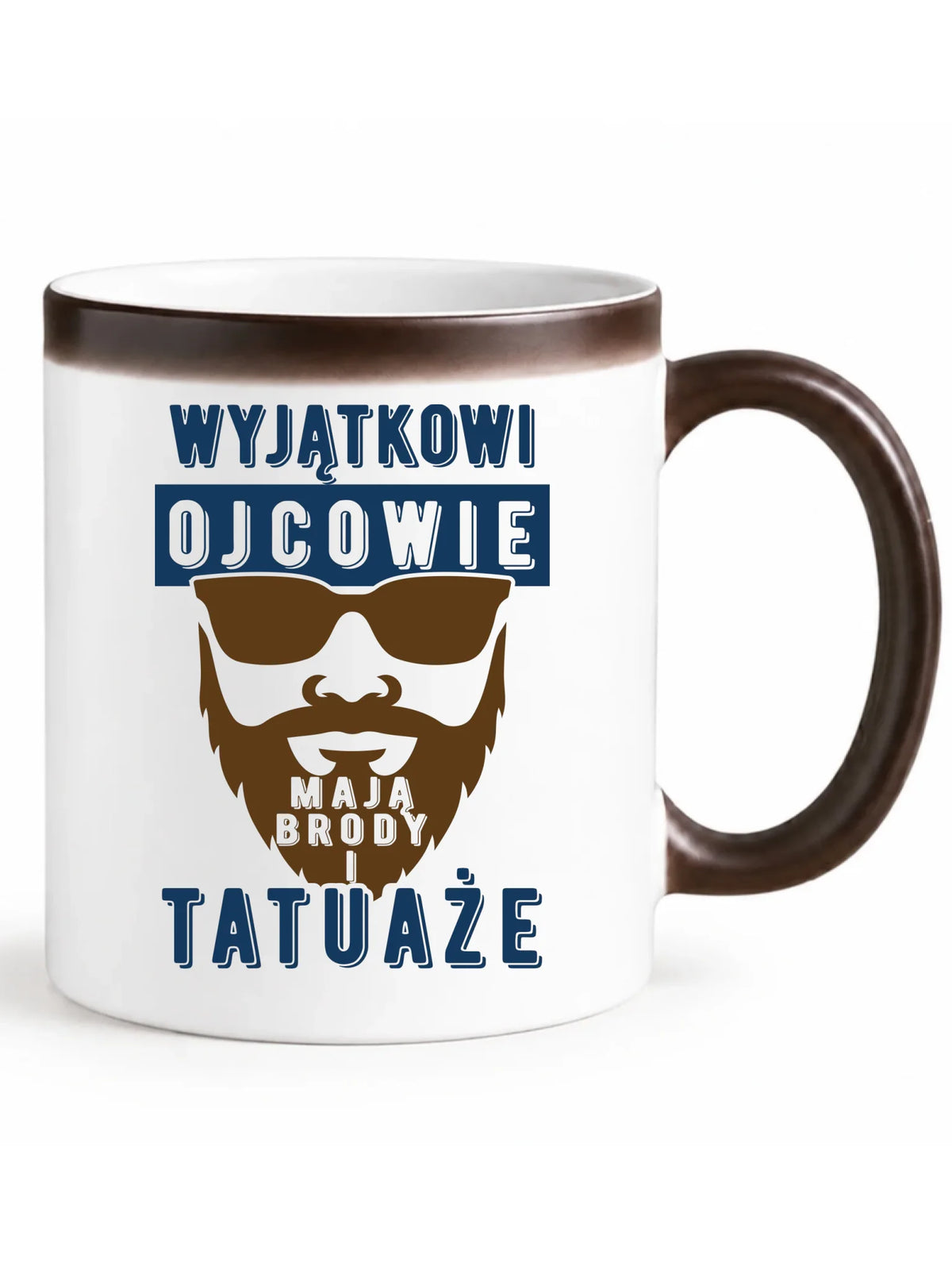 Wyjątkowi ojcowie mają brody i tatuaże | Kubek magiczny prezent dla taty DT73