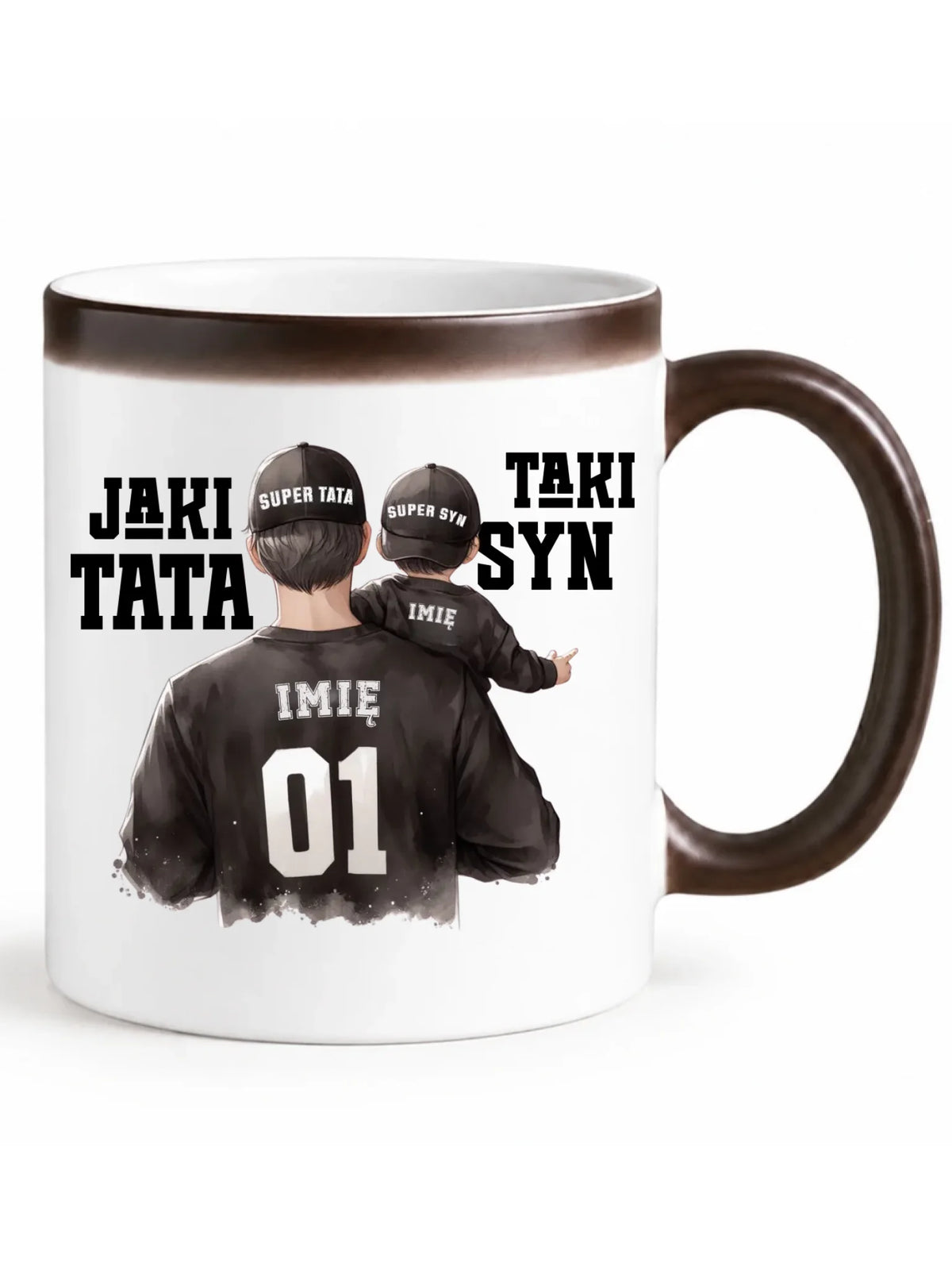 Jaki tata taki syn | Kubek magiczny z imionami dla taty DT48