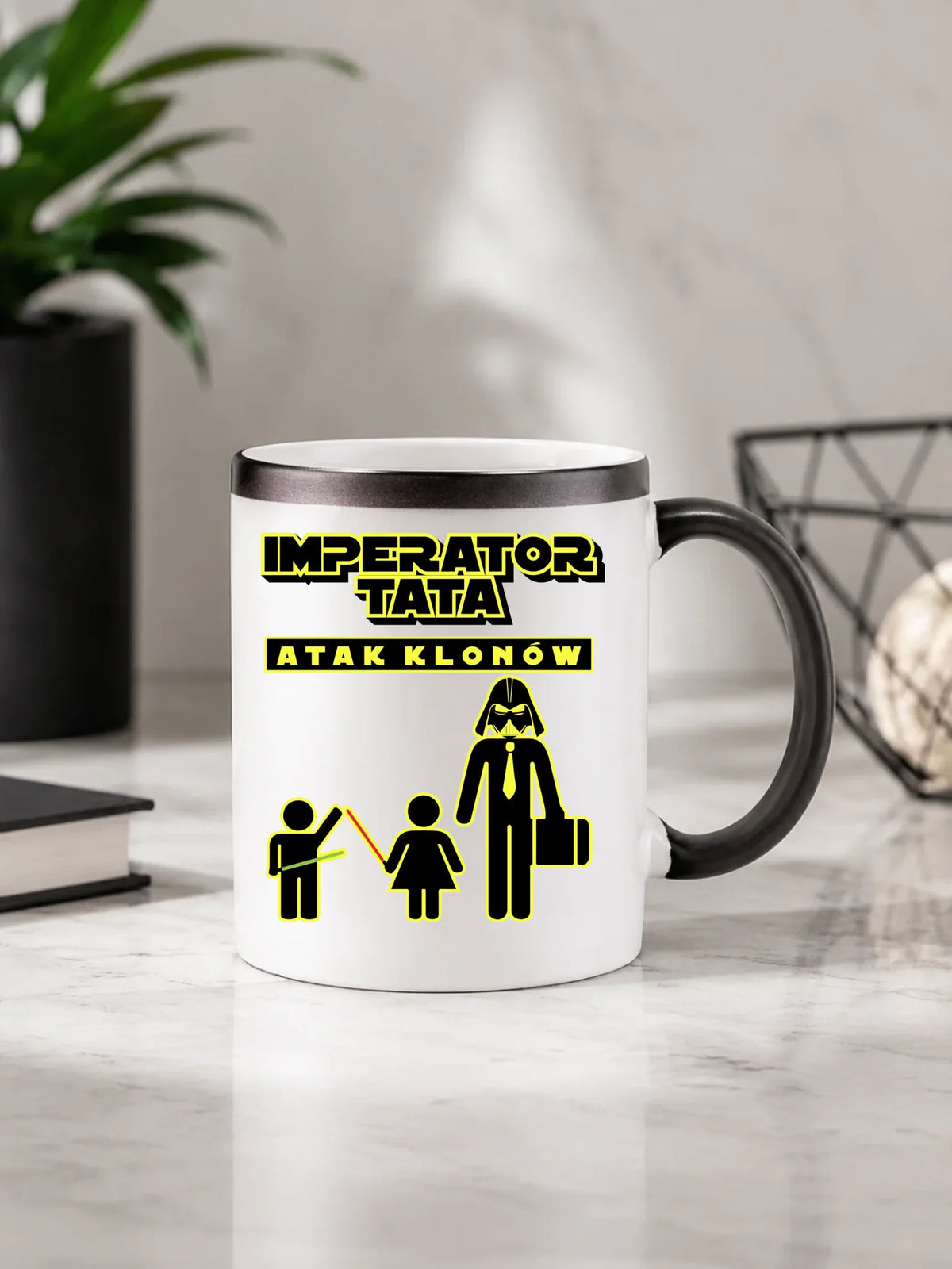 Imperator tata atak klonów | Kubek magiczny prezent dla taty bliźniaków DT63