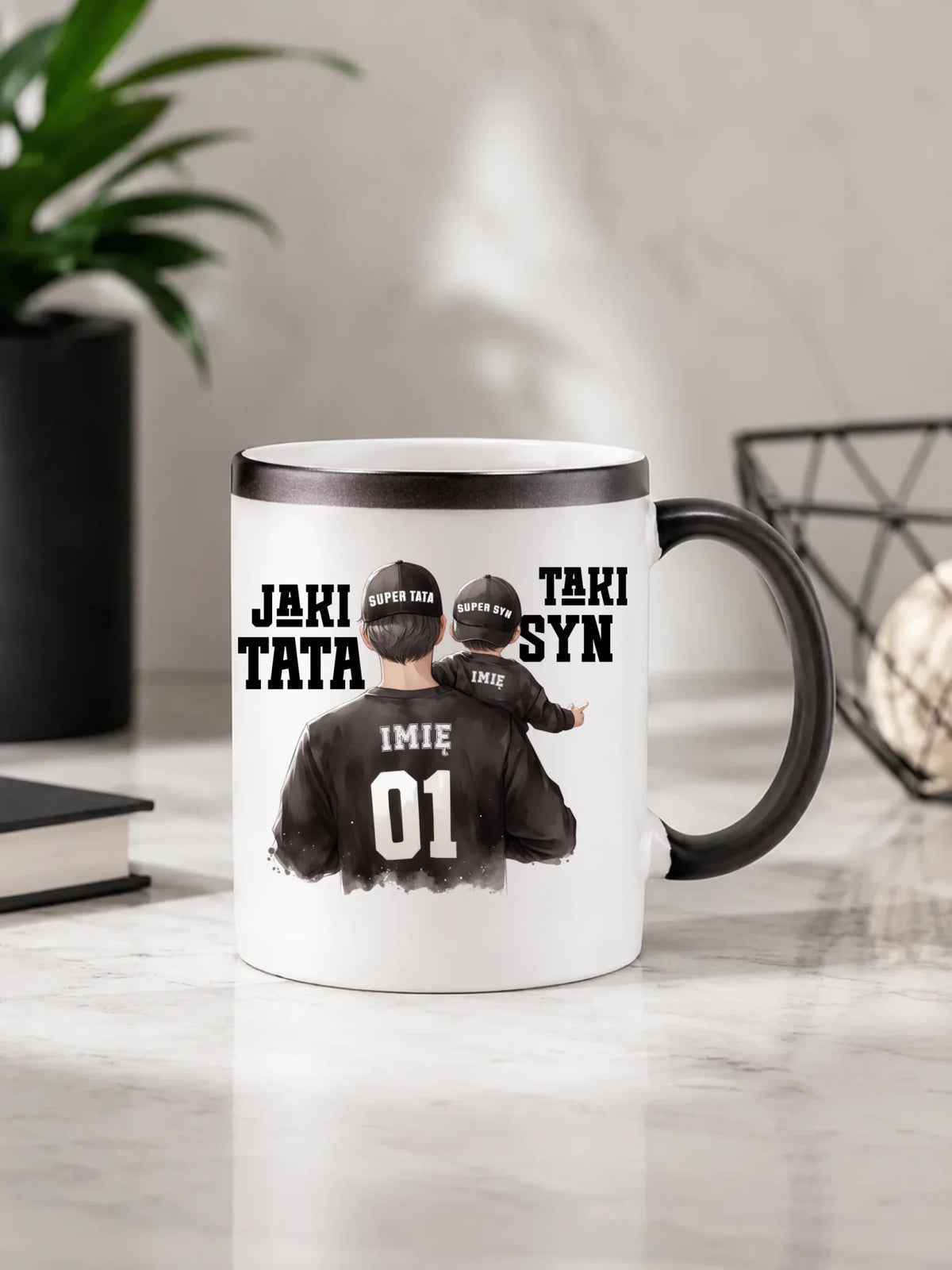 Jaki tata taki syn | Kubek magiczny z imionami dla taty DT48