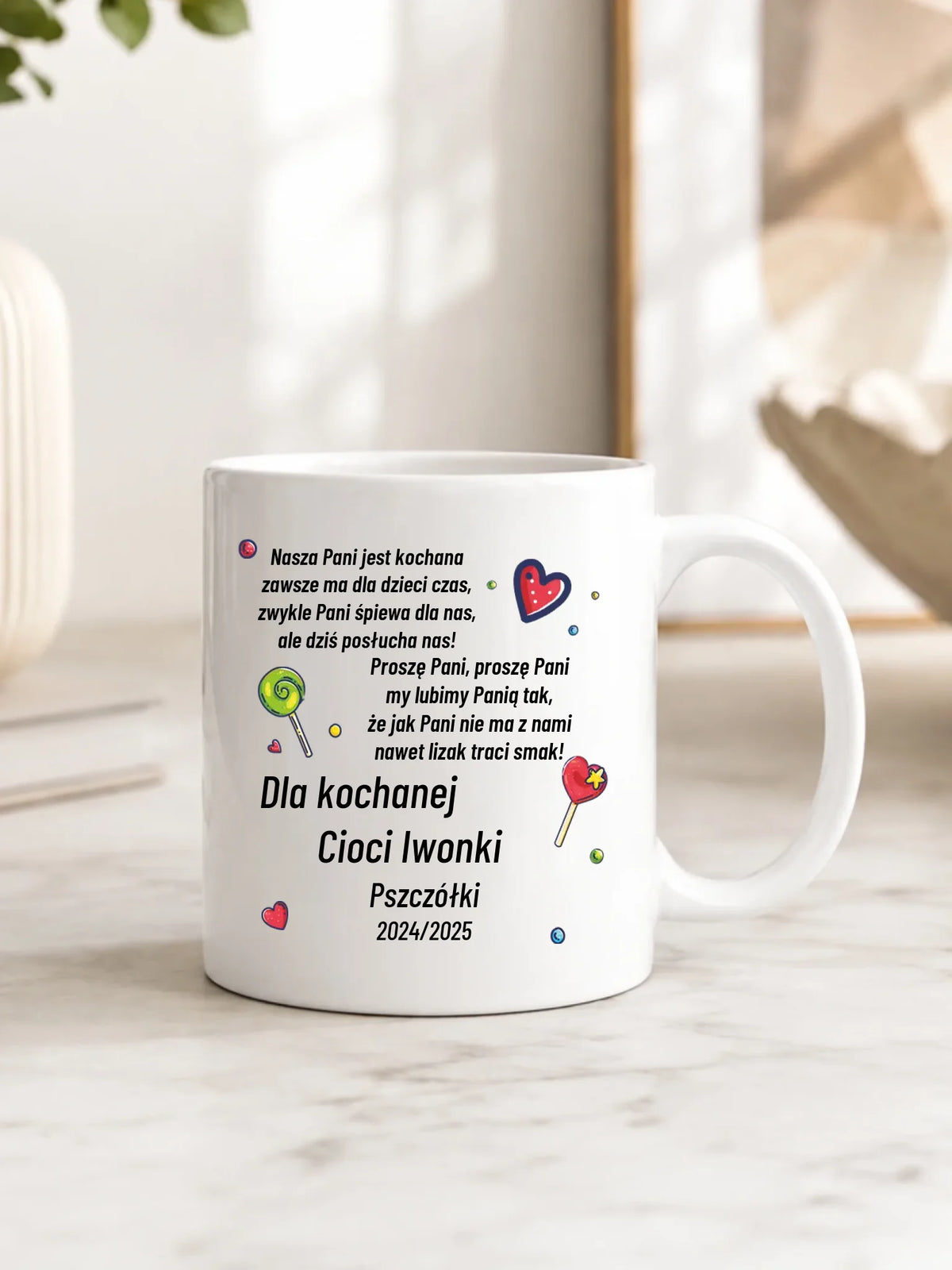 Kubek z wierszykiem dla przedszkolanki na prezent Zakończenie Przedszkola N16