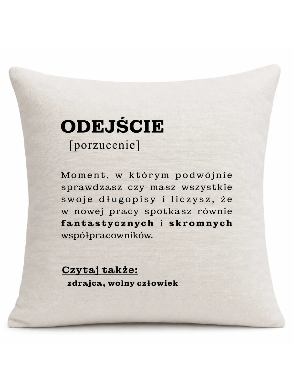 Lniana poduszka dekoracyjna z nadrukiem Odejście – porzucenie