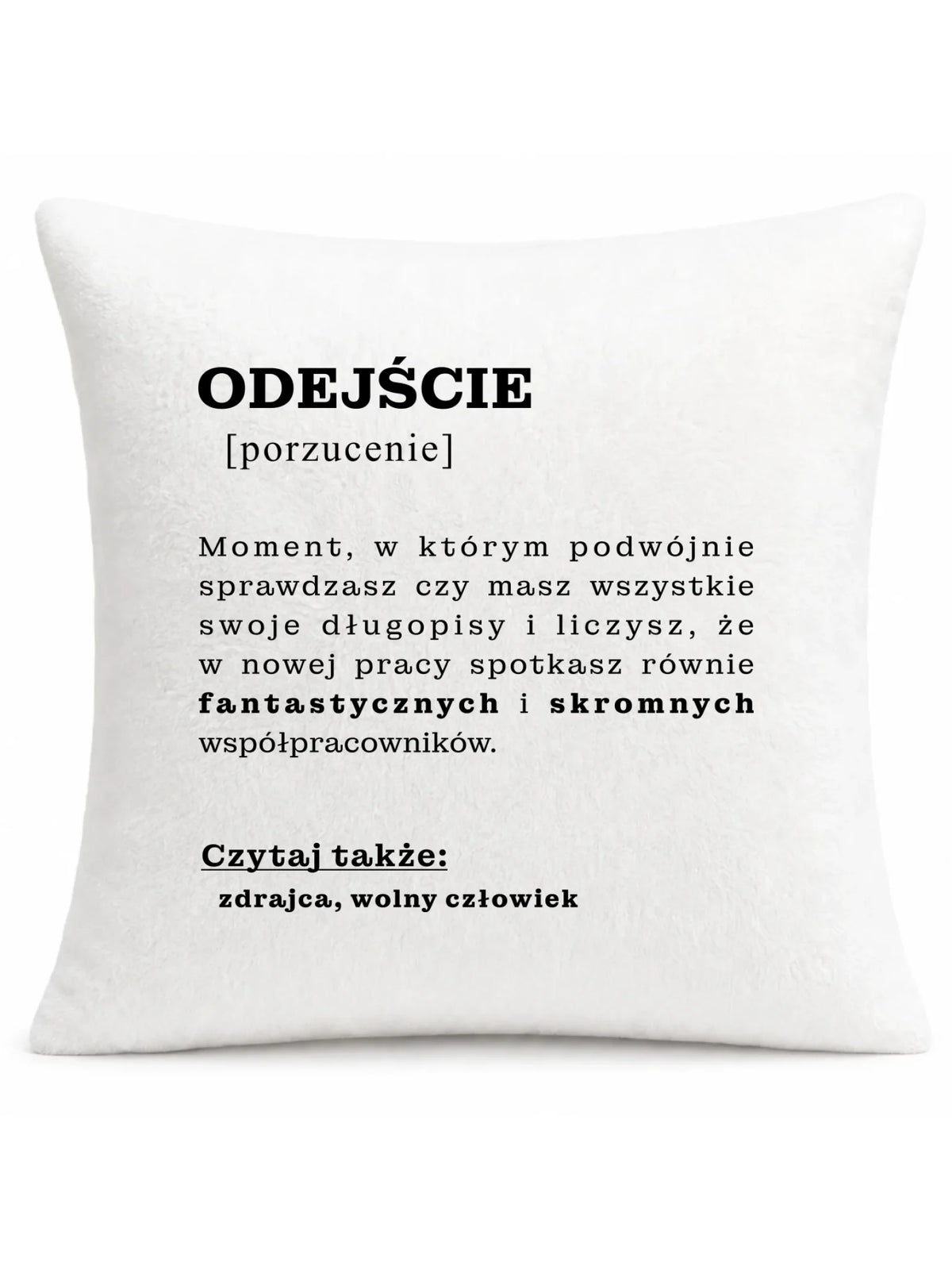 Pluszowa poduszka dekoracyjna z nadrukiem Odejście – porzucenie