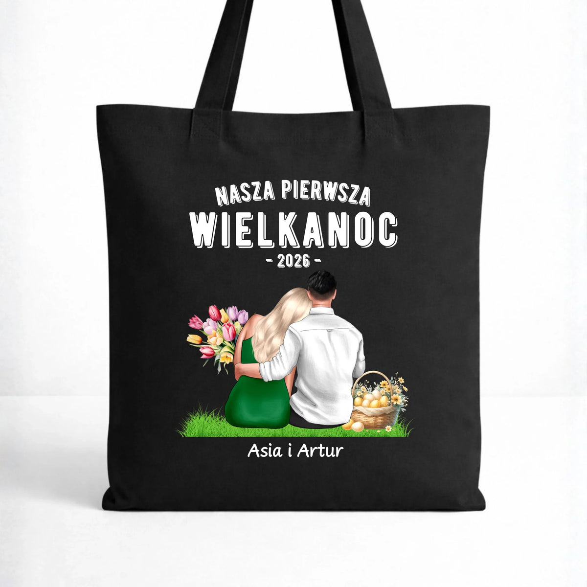 Torba wielkanocna dla par - Nasza pierwsza Wielkanoc - personalizowana WN16