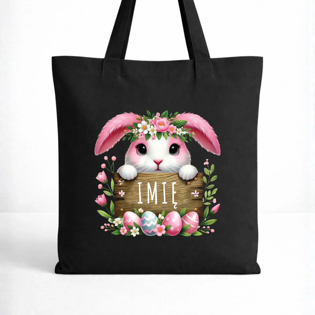 Torba na Wielkanoc - Różowy Zajączek - personalizowana WN07
