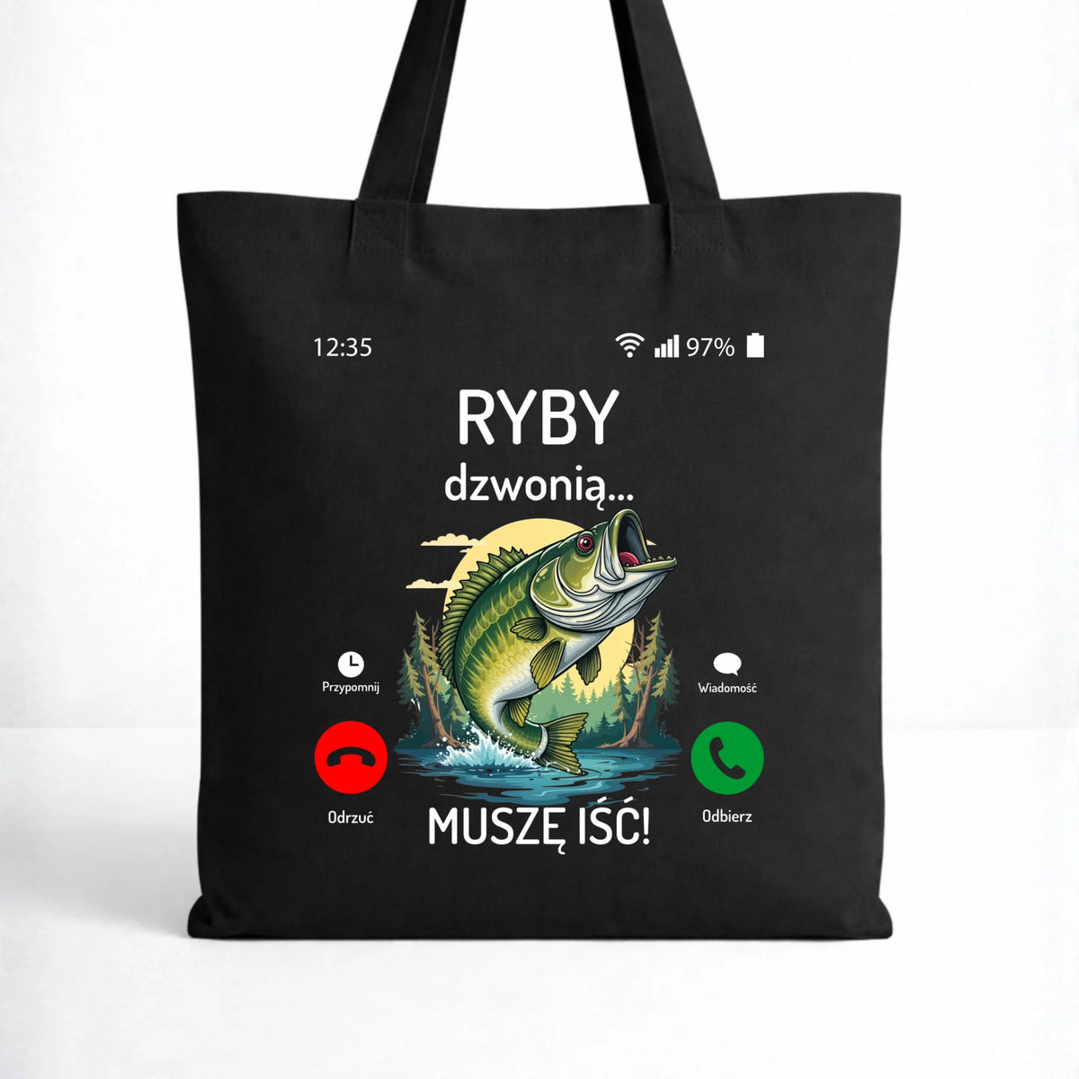 Torba dla dziadka wędkarza - Ryby dzwonią muszę iść D37