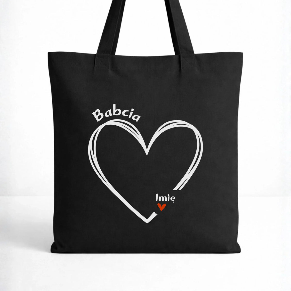 Torba dla babci - Serce z imionami wnuków 1-7 - personalizowana B26