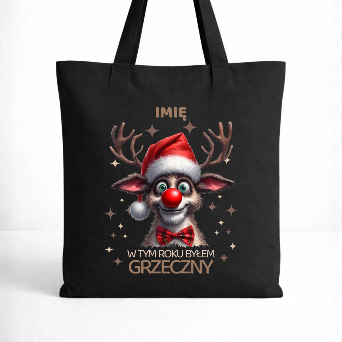 Torba świąteczna - Renifer W tym roku byłem grzeczny - personalizowana BN96