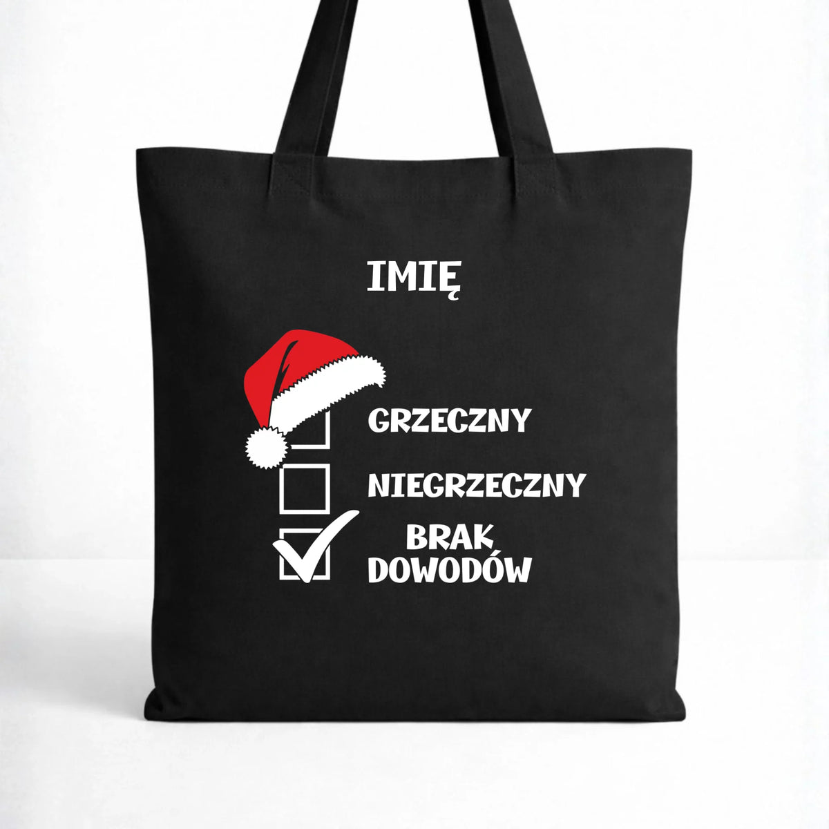 Torba świąteczna - Grzeczny niegrzeczny brak dowodów - personalizowana BN99
