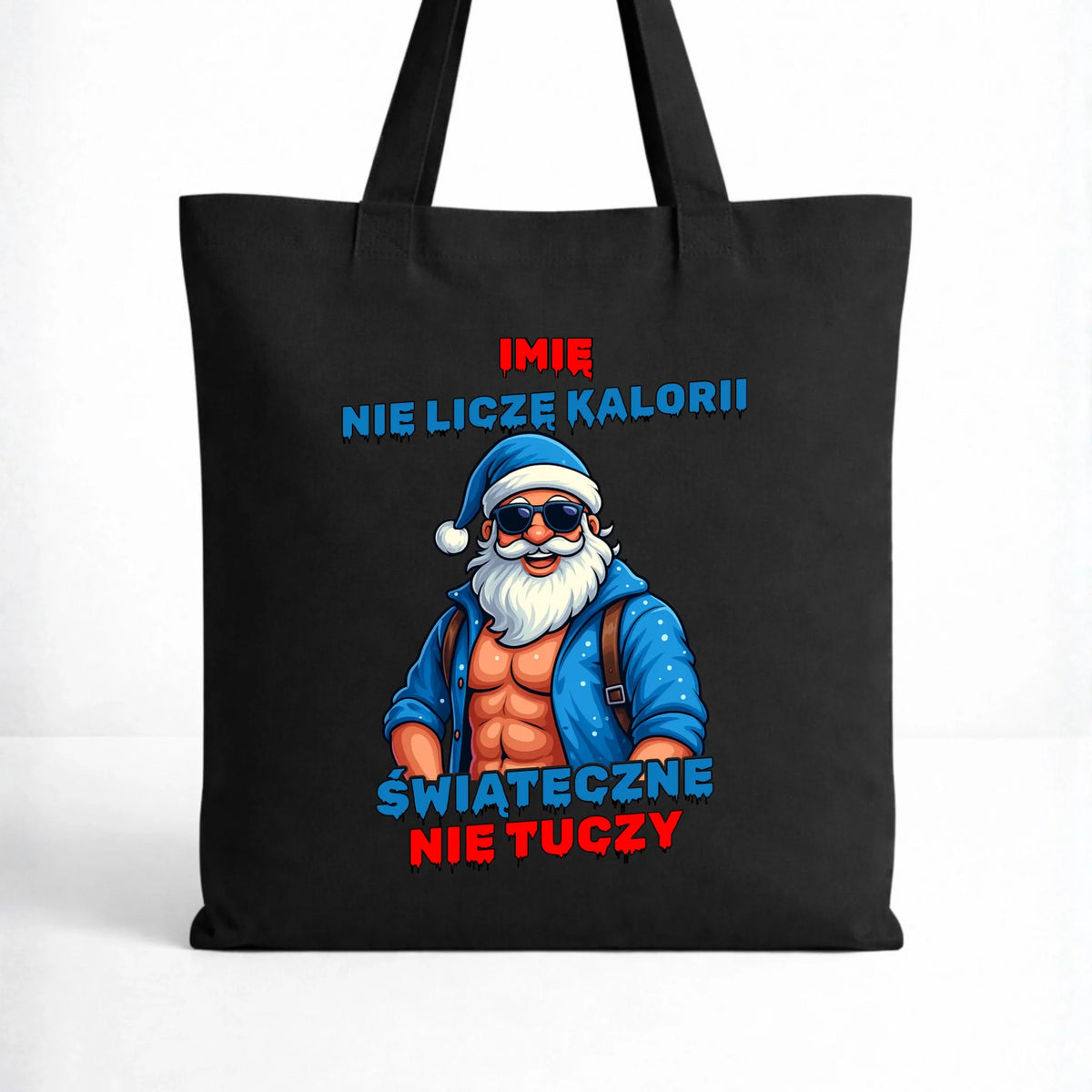 Torba świąteczna z Mikołajem - Świąteczne nie tuczy - personalizowana BN118