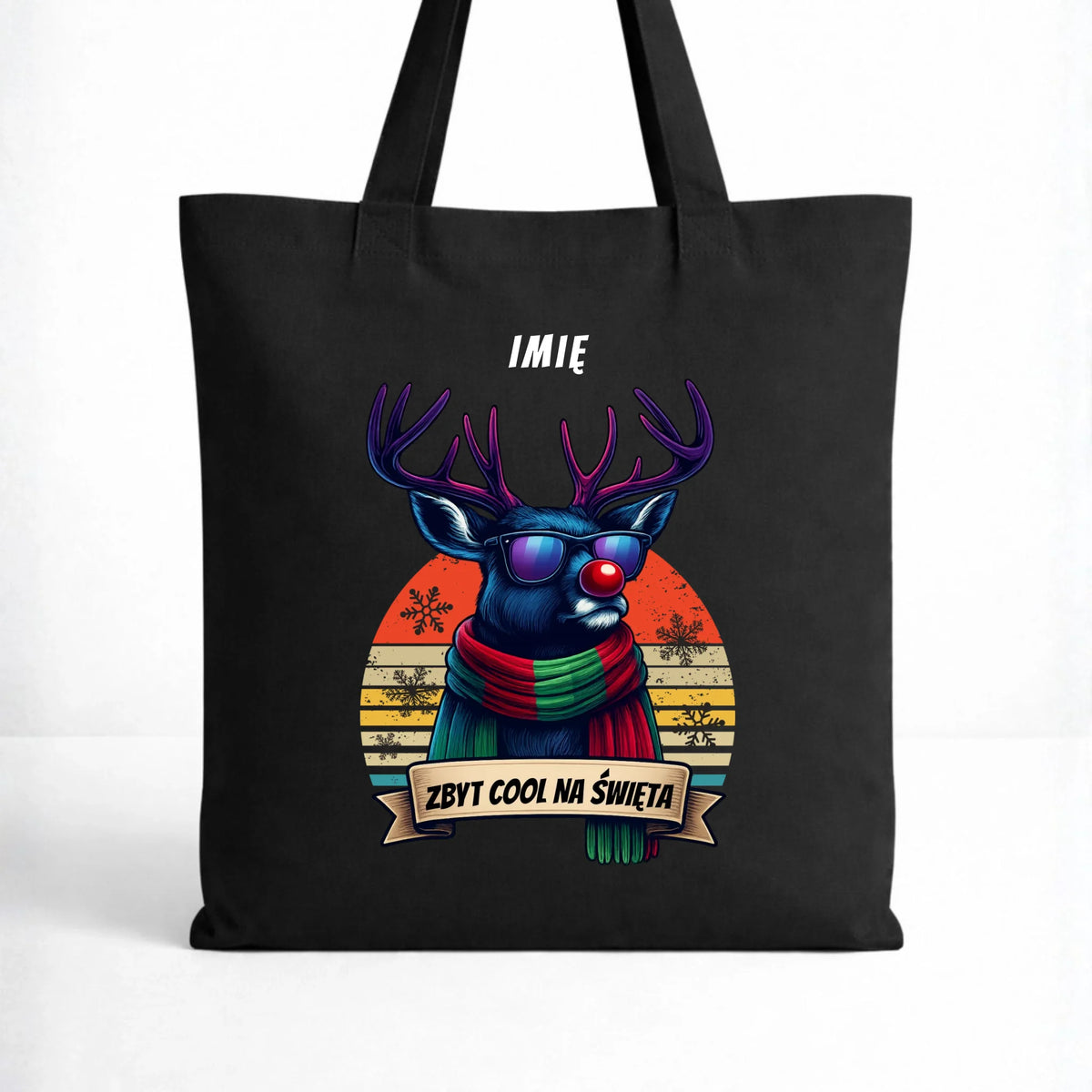 Torba świąteczna z reniferem - Zbyt cool na święta - personalizowana BN128