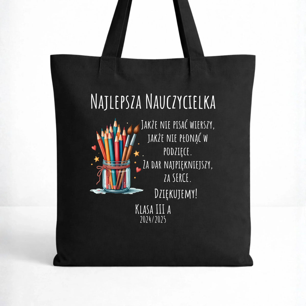Torba dla nauczycielki - Najlepsza nauczycielka - Podziękowanie od klasy - personalizowana N20