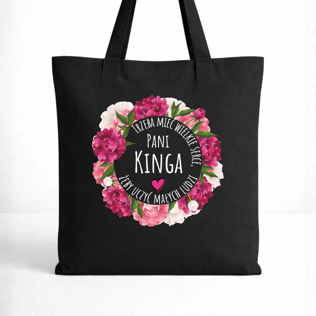 Torba dla nauczycielki - Trzeba mieć wielkie serce - personalizowana N18