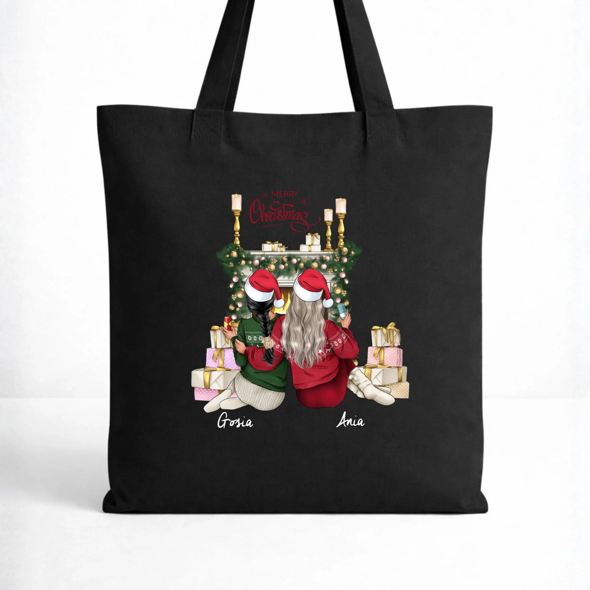 Torba świąteczna - prezent dla przyjaciółki - personalizowane postacie 2-4 osoby PR04