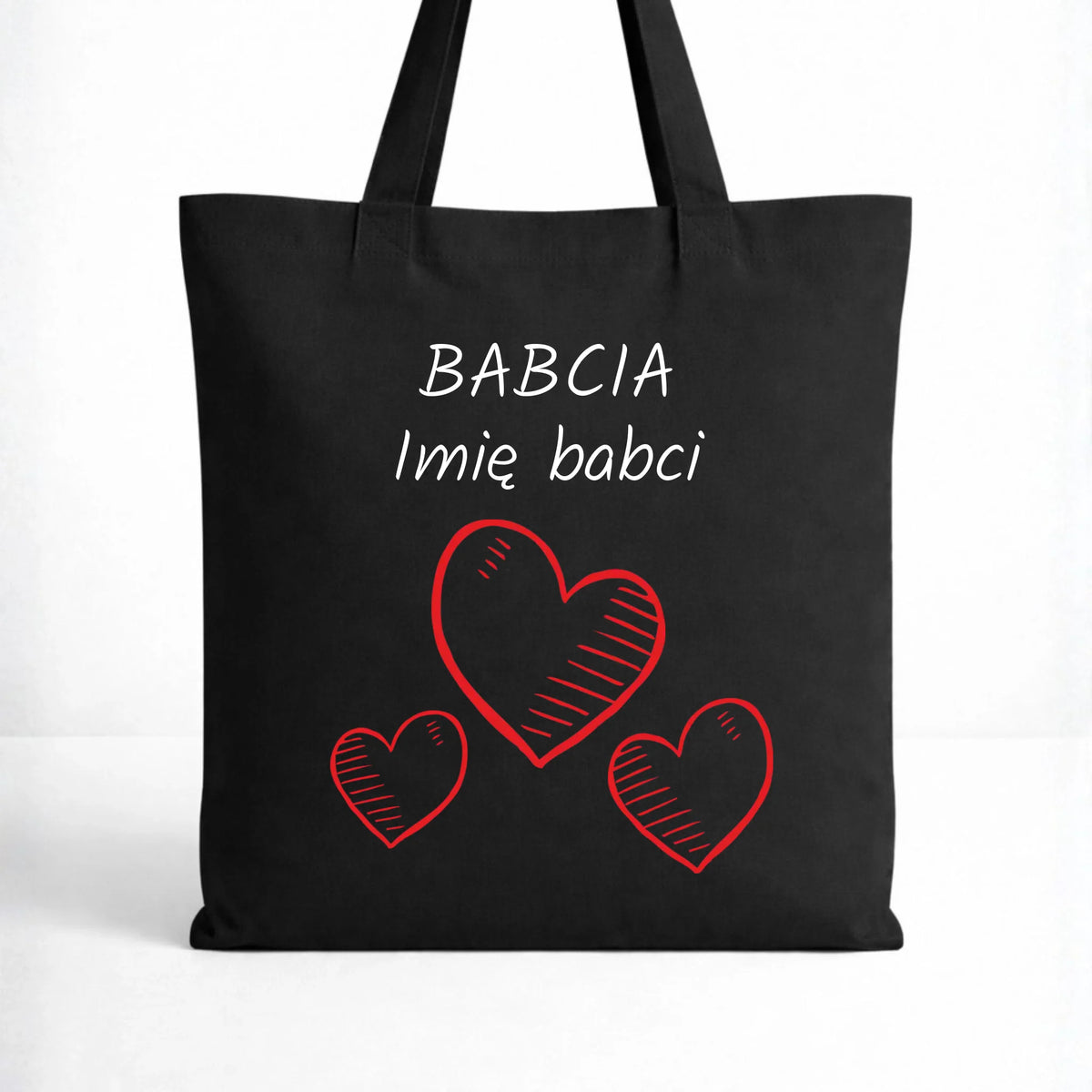 Torba dla babci - Serca - personalizowana B01