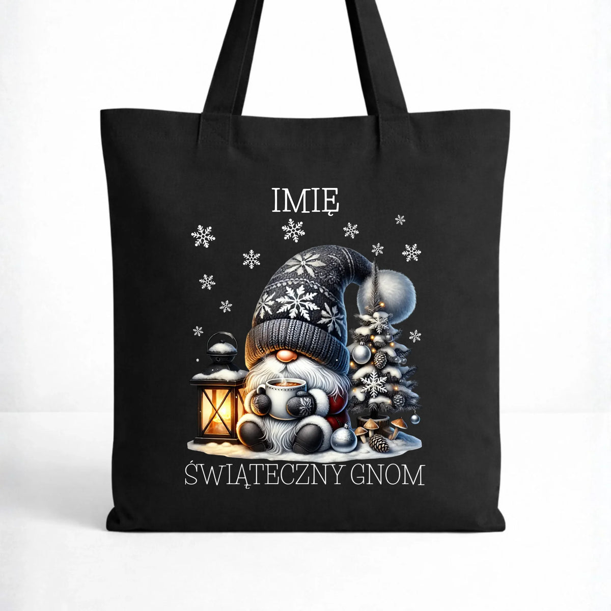 Torba świąteczna - Gnom z czekoladą - personalizowana BN41