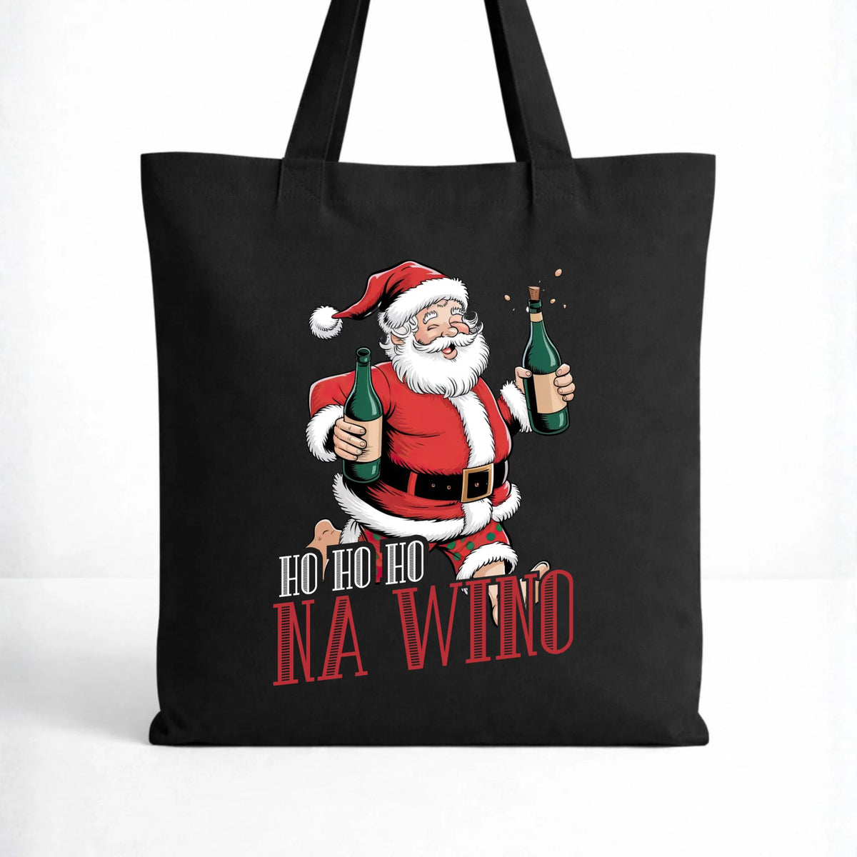 Torba świąteczna - Mikołaj Ho ho ho na wino BN61