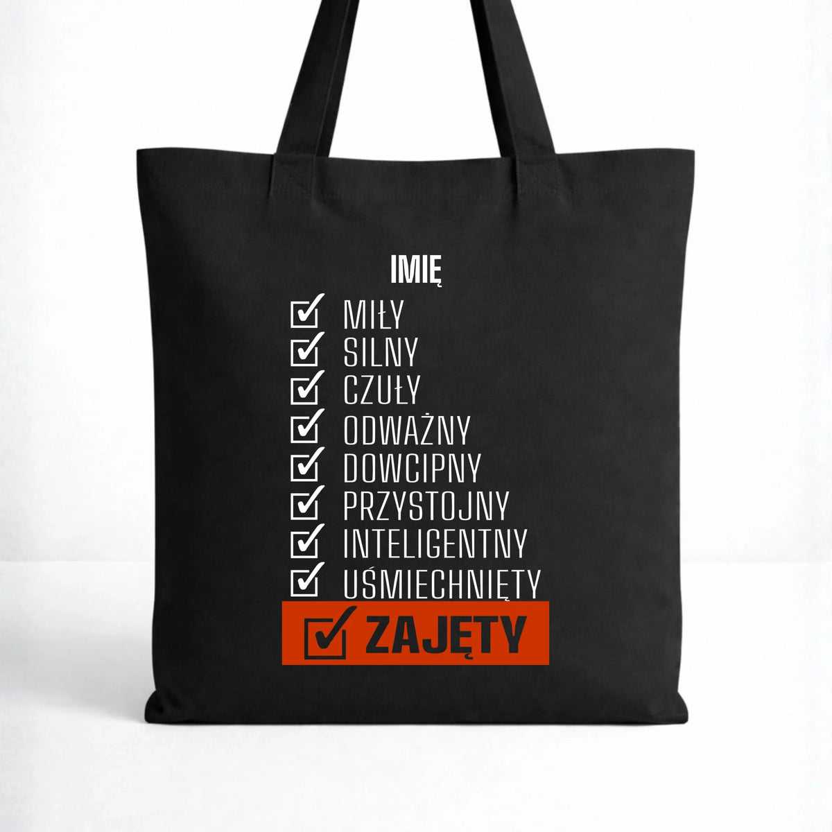 Torba - Zajęty prezent dla chłopaka męża narzeczonego - czarna personalizowana DCH05