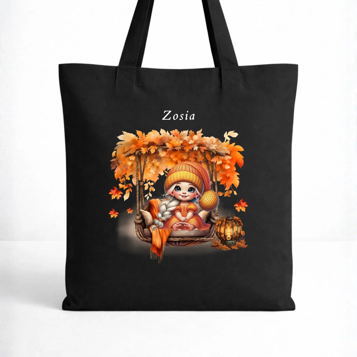Torba jesieniara - Dziewczynka z liśćmi - personalizowana JS17