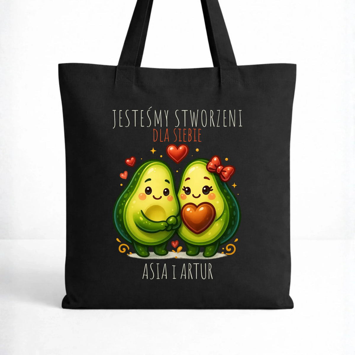 Torba dla par - Awokado Stworzeni dla siebie - personalizowana W91