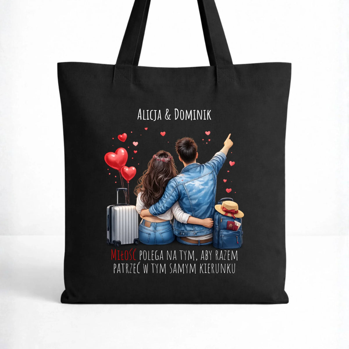 Torba dla par - Para w podróży miłość - personalizowana W12