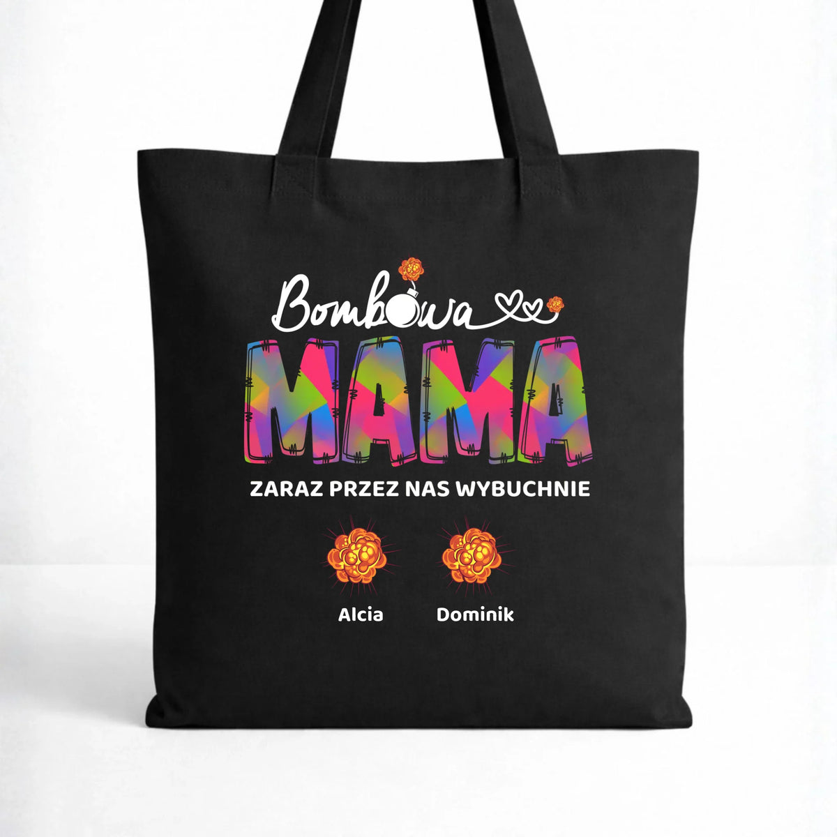 Torba dla mamy z imionami dzieci - Bombowa mama - personalizowana DM53
