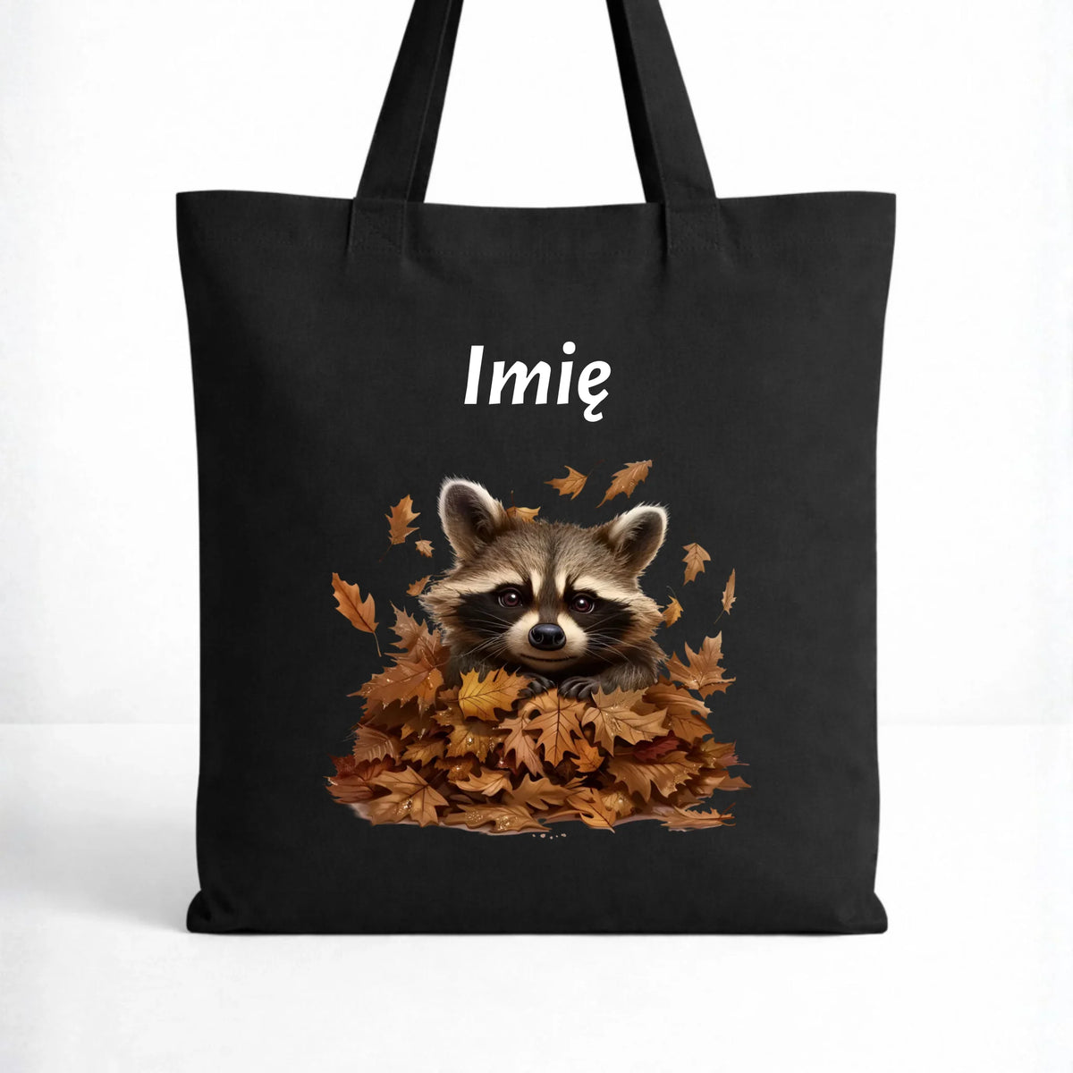 Torba jesienna - Szop w liściach - personalizowana JS24