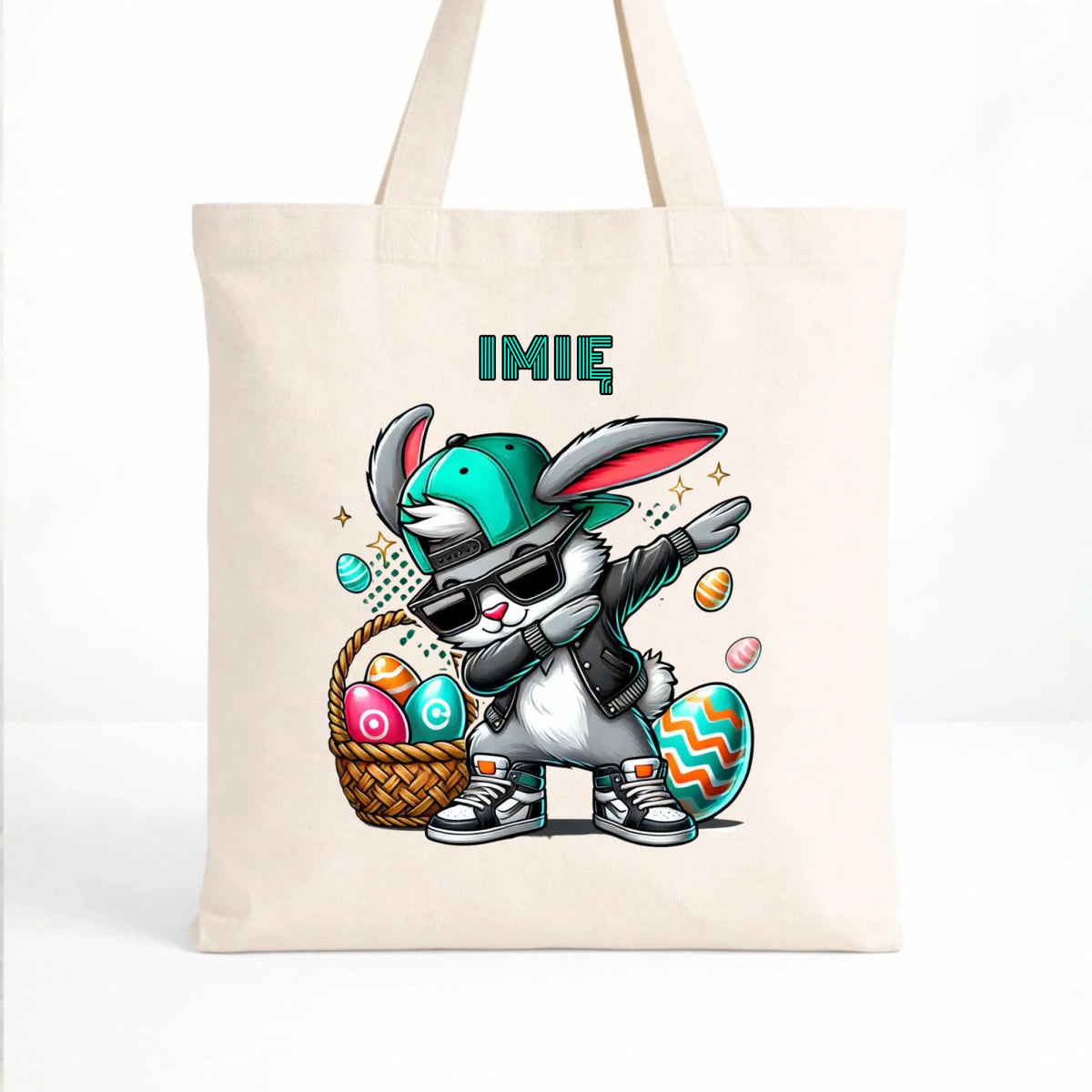 Torba na Wielkanoc - Zajączek Dab dance - personalizowana WN09