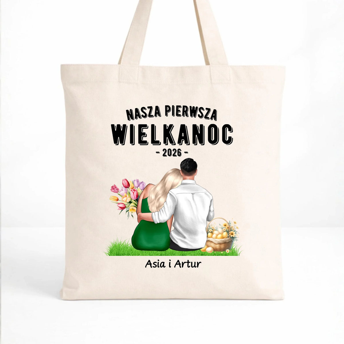 Torba wielkanocna dla par - Nasza pierwsza Wielkanoc - personalizowana WN16