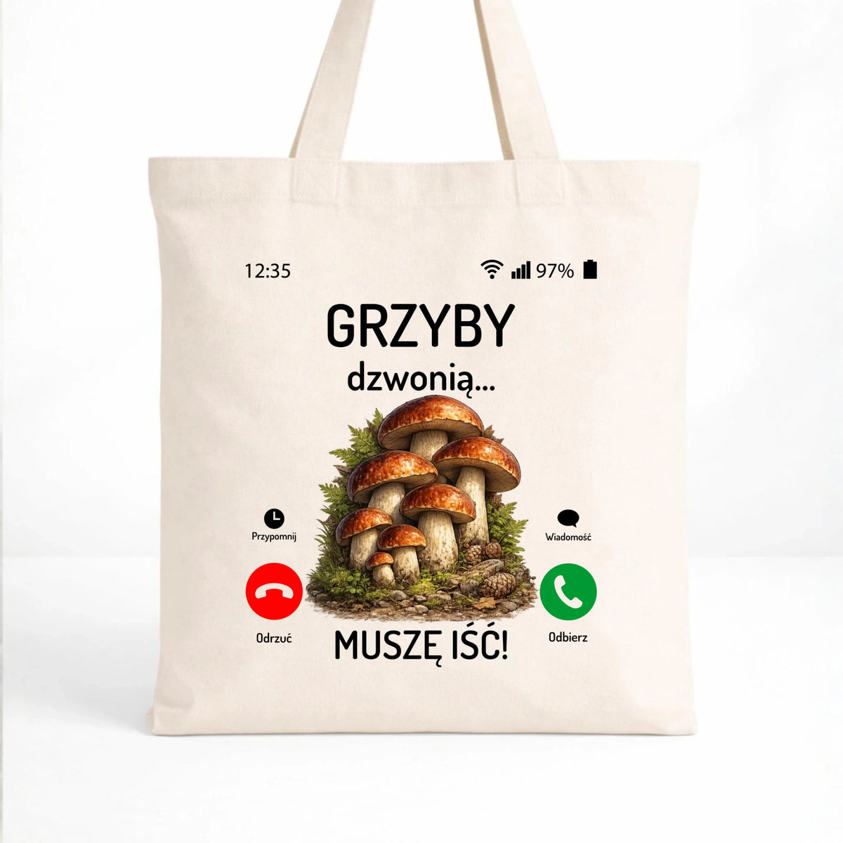 Torba dla dziadka grzybiarza - Grzyby dzwonią muszę iść D36