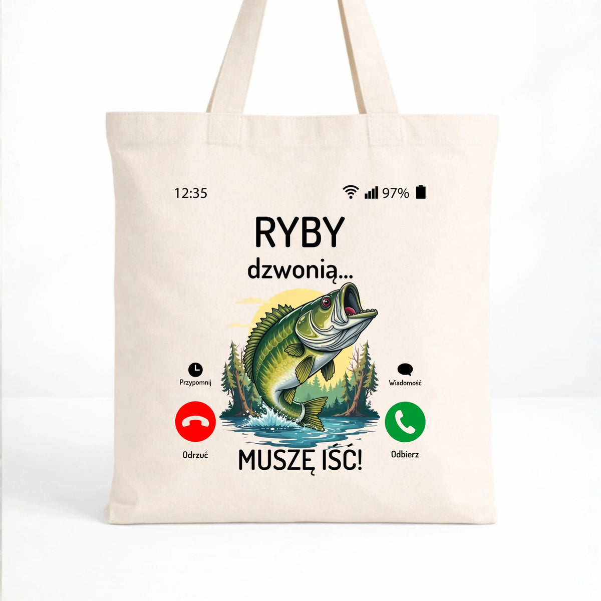 Torba dla dziadka wędkarza - Ryby dzwonią muszę iść D37