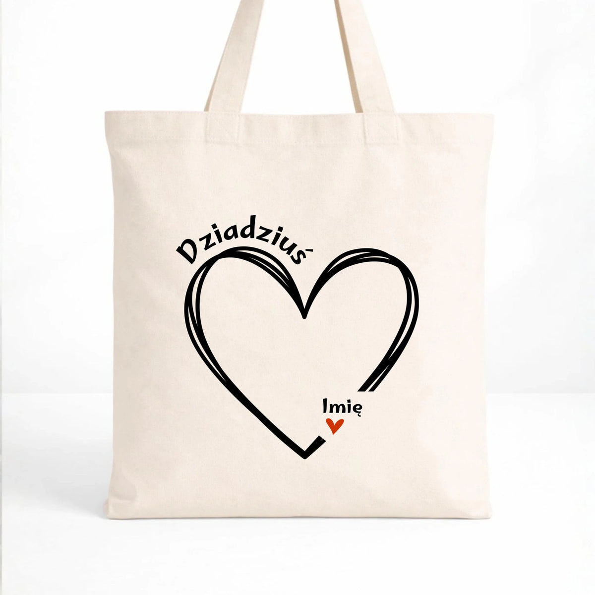 Torba dla dziadka - Serce z imionami wnuków 1-7 - personalizowana D26
