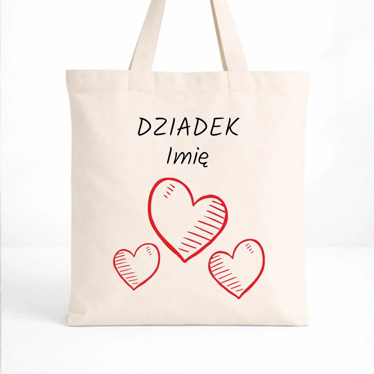 Torba dla dziadka - Serca - personalizowana D01