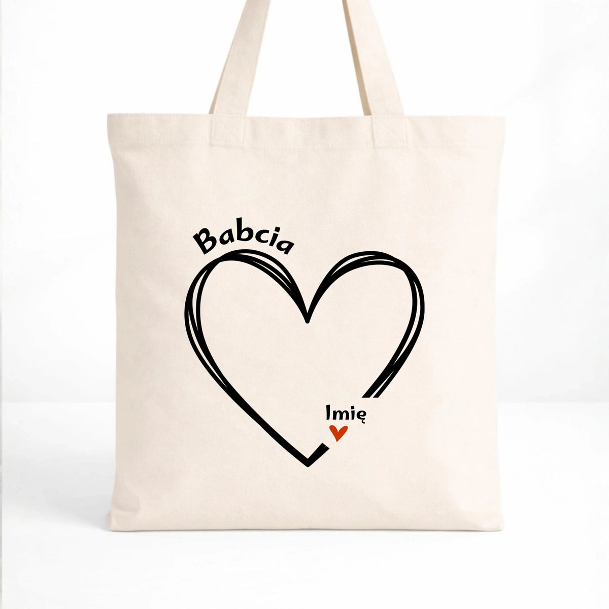 Torba dla babci - Serce z imionami wnuków 1-7 - personalizowana B26