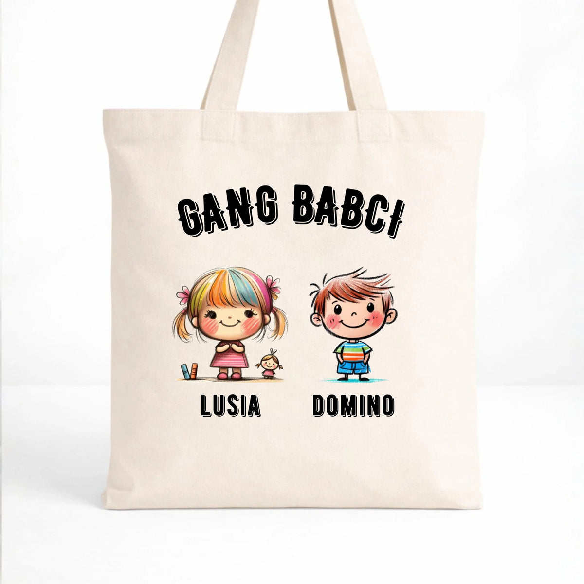 Torba dla babci - Gang Babci imiona wnuków 2-6 - personalizowana B18