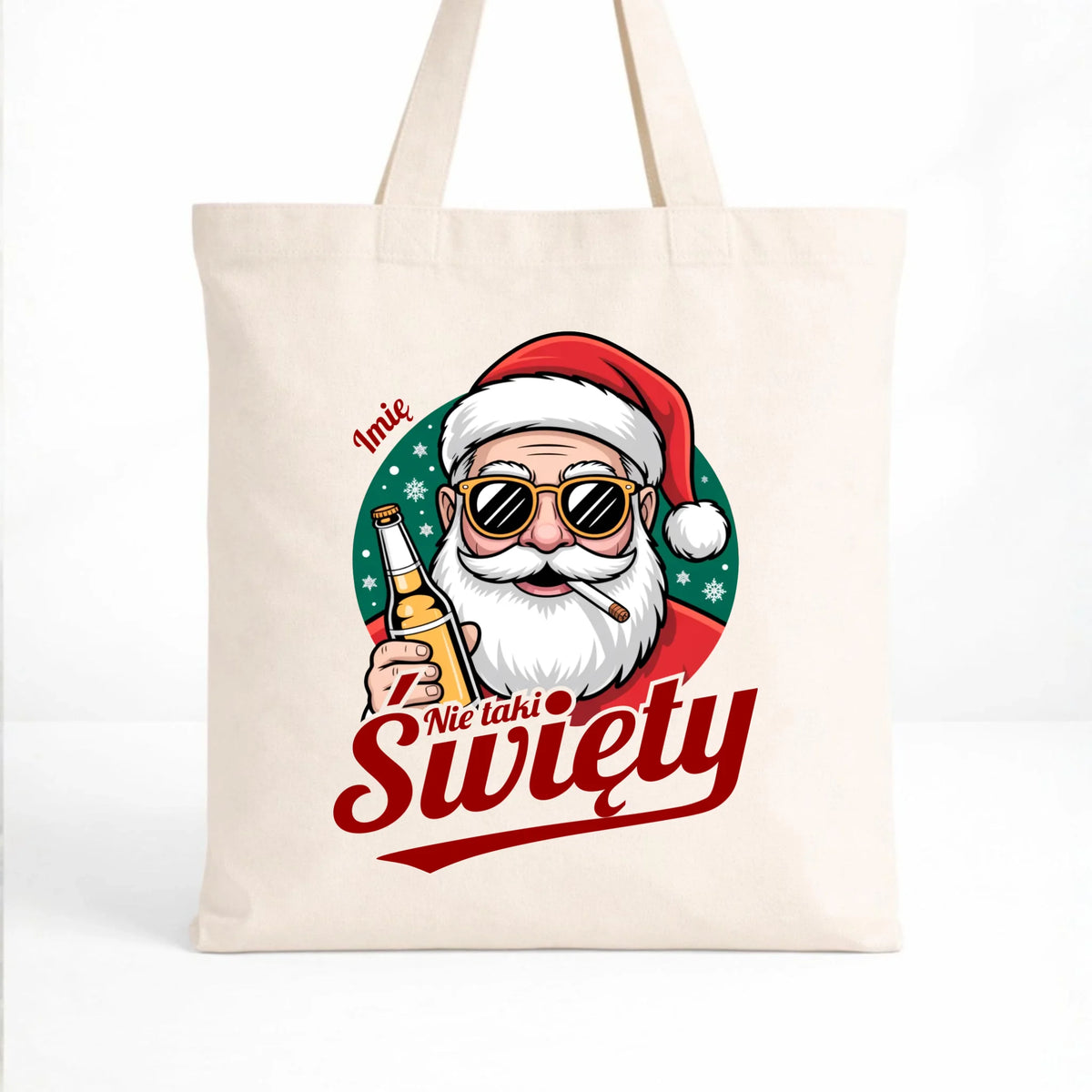 Torba świąteczna - Mikołaj nie taki święty - personalizowana BN80